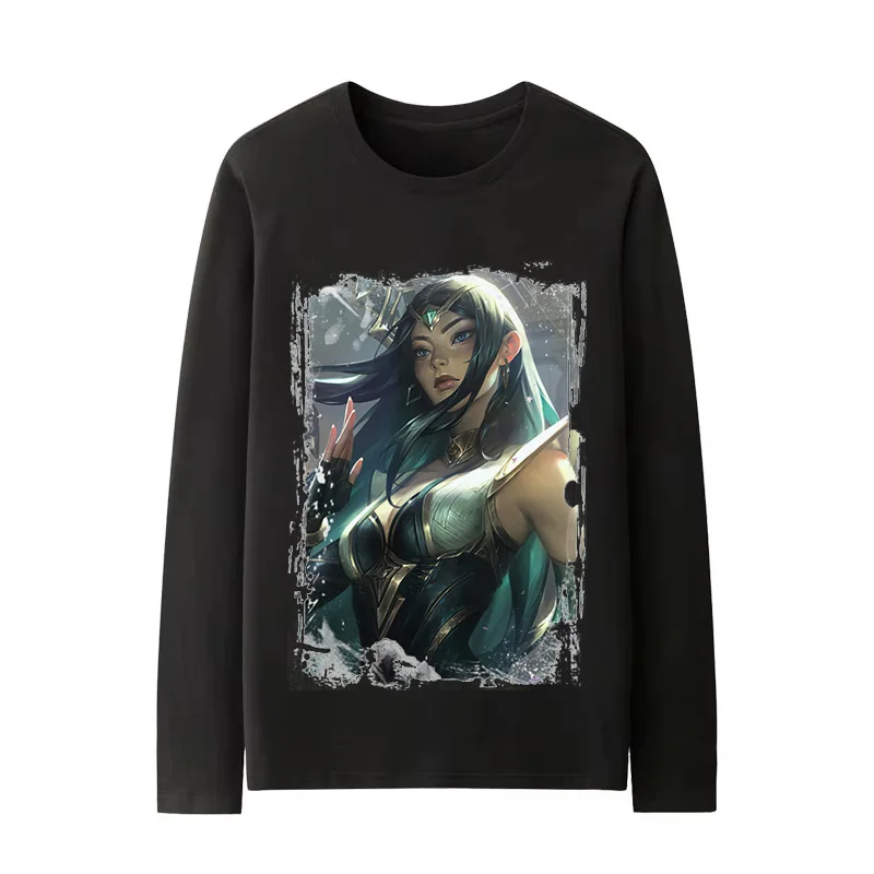 Fashion League of Legends Msi Trend Autumn Winter Black Round Neck Hoodie Cotton Print Men Women Sweatshirt Riven Vayne Ashe