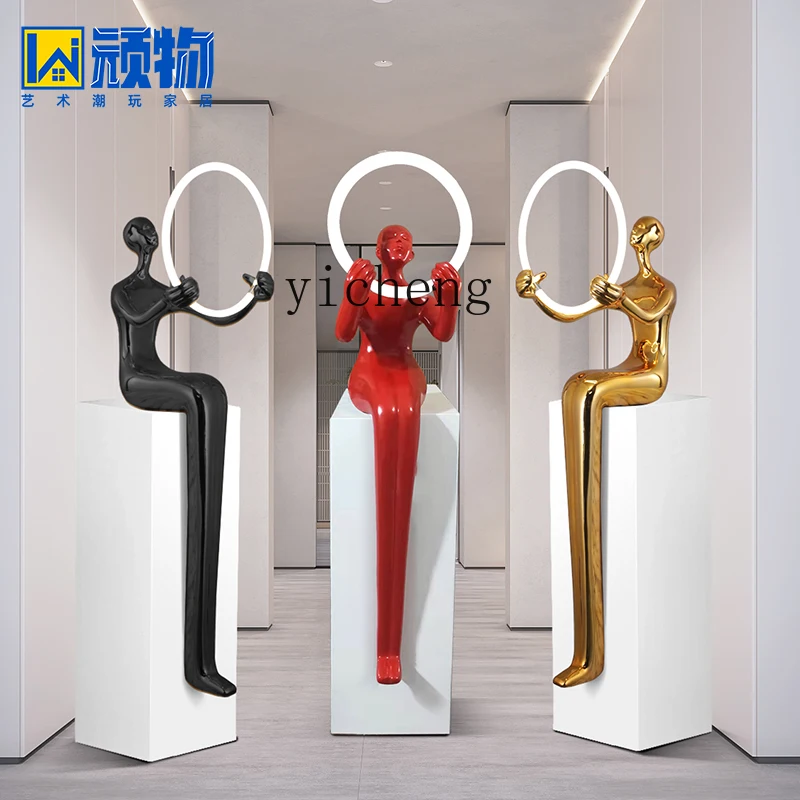 

ZK creative humanoid art sculpture home beauty shop clubhouse large figure ornament living room entrance decoration