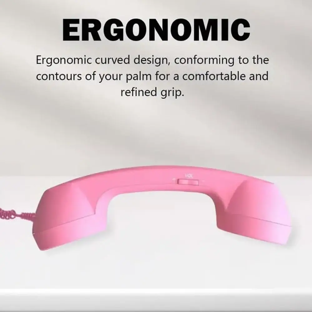 New with Microphone Phone Handset Telephone Style Type-C Landline Handle Receiver Tangle Free Wire Telephone Handset