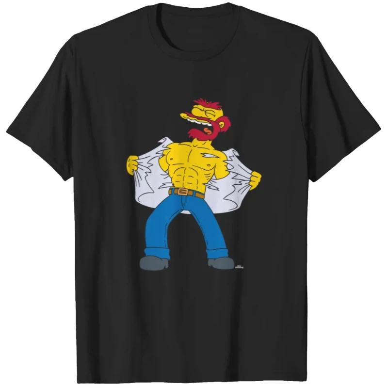 The Simpsons Washed T-Shirts Groundskeeper Willie Tears Off Edition Halloween Freizeitkleidung Cartoon Unisex Geschenk Tops Marke