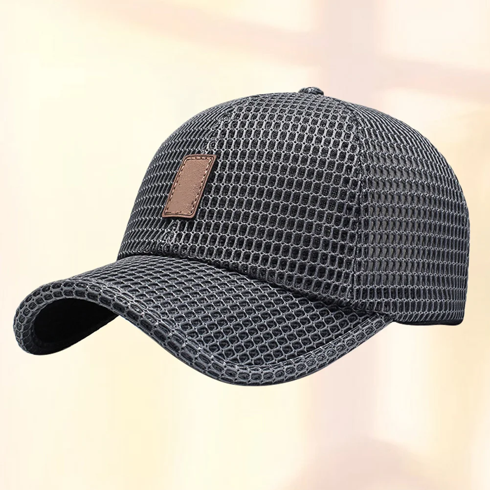 

1Pcs Sun Protection Baseball Cap Dark Grey Outdoor Sports Mesh Unisex Peaked Hat for Fishing Camping Hiking Jogging