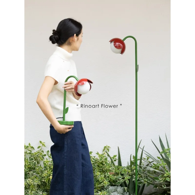 New York Design Exhibit Little Red Flower Floor Lamp Dopamine Atmosphere Desk Lamp Bedroom Reading Lamp