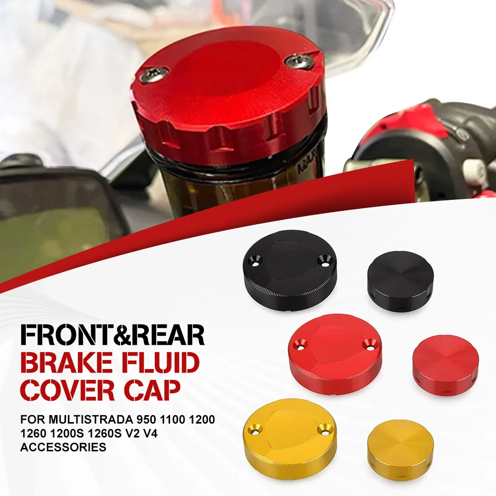 

For Ducati Multistrada 950 1100 1200 1260 1200S 1260S V2 V4 Accessories CNC Front Rear Brake Reservoir Fluid Tank Cover
