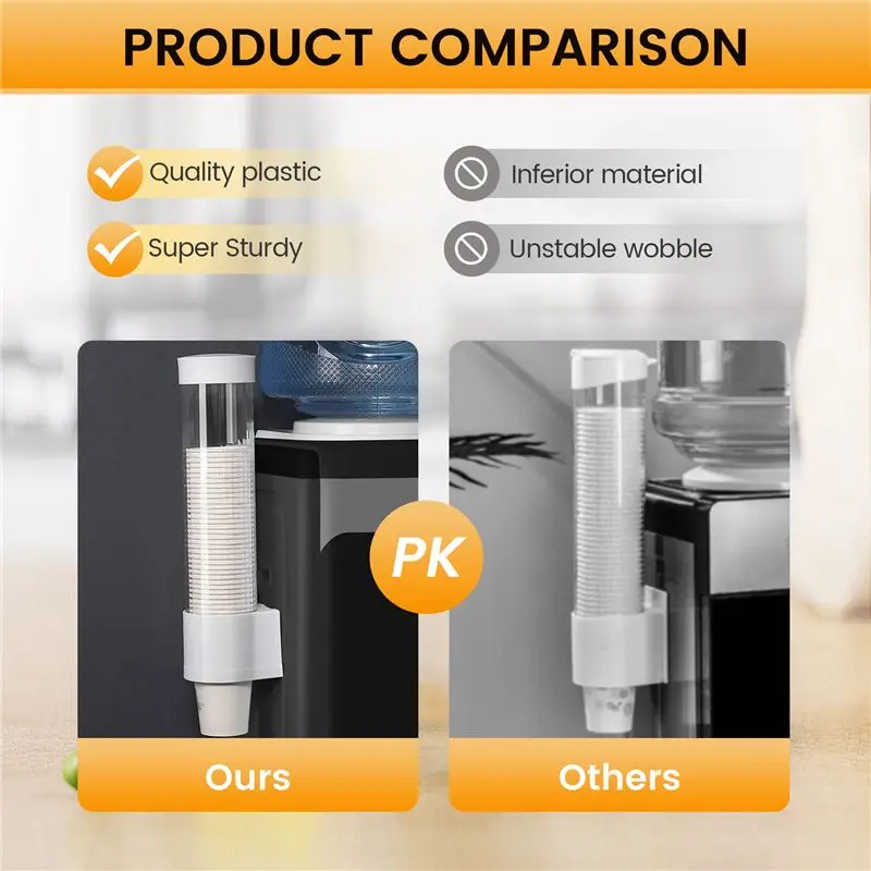 ABSE-Disposable Cup Holder Automatic Cup Remover Paper Cup Holder Water Cup Wall-Mounted Storage Creative Storage