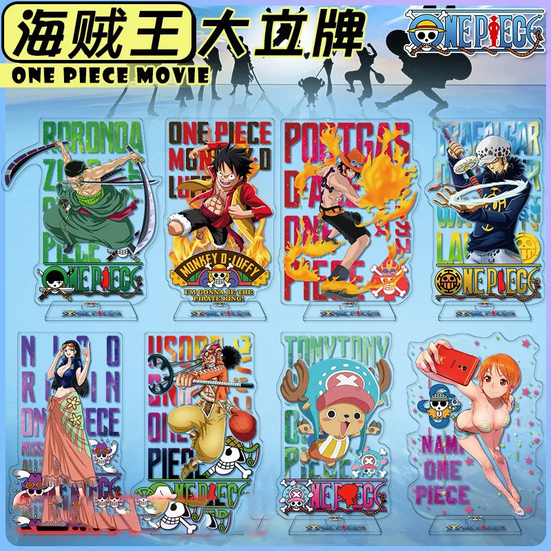 Anime One Piece Figure Luffy Ace Chopper Ussop Franky Zoro Sanji Nami Acrylic Stand Bedroom Ornament Collection Gift for Friends