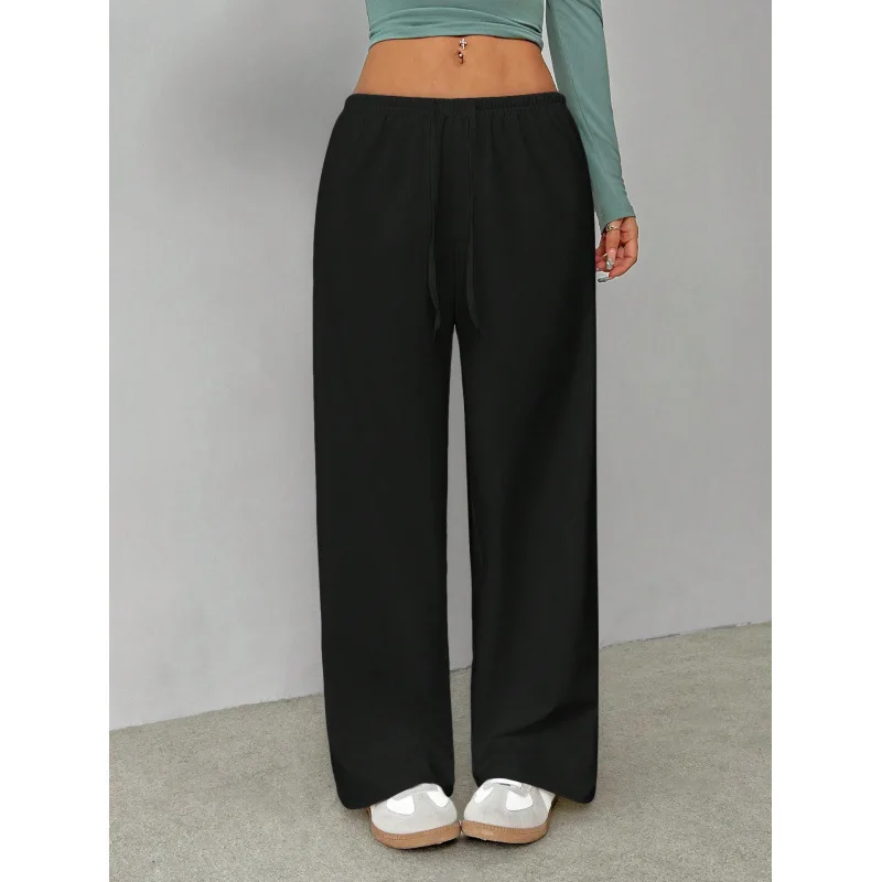

New 2025 Autumn Winter Lightweight Sports Pants Women's Straight Fitness Casual Pants with Pockets