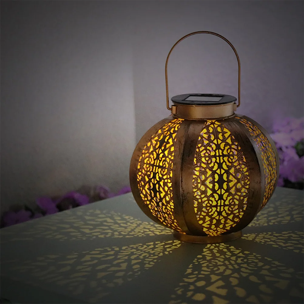 

Solar Hanging Lantern LED Outdoor Lamp Decorative Garden Light Premium Iron Warm Atmosphere Solar Powered for House Yard Trees