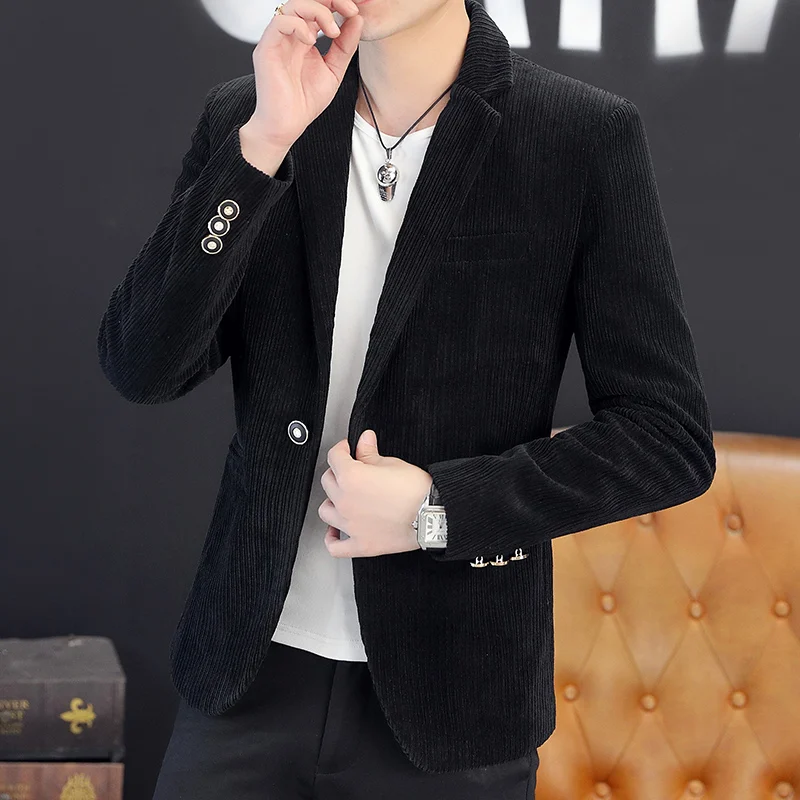 

Men's spring and autumn new style high-end, cool and stylish Korean-style slim-fit small suit men's corduroy jacket