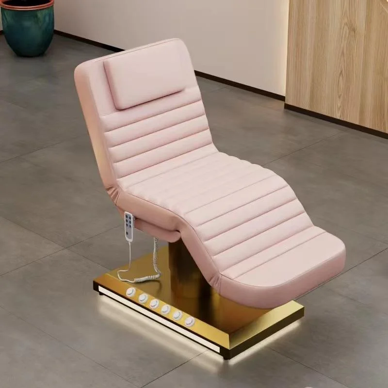 

Luxury Cosmetic Beauty Salon Facial Spa Massage Tables Bed With LED Base 3 Motor Hair Washing Bed Electric Furniture Leather Bed