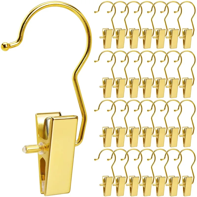 5pcs Factory Multifunctional Shiny Gold Metal Hooks Gold Clothes Hooks Metal Hangers for Boutiquefor Trousers Slacks Jeans