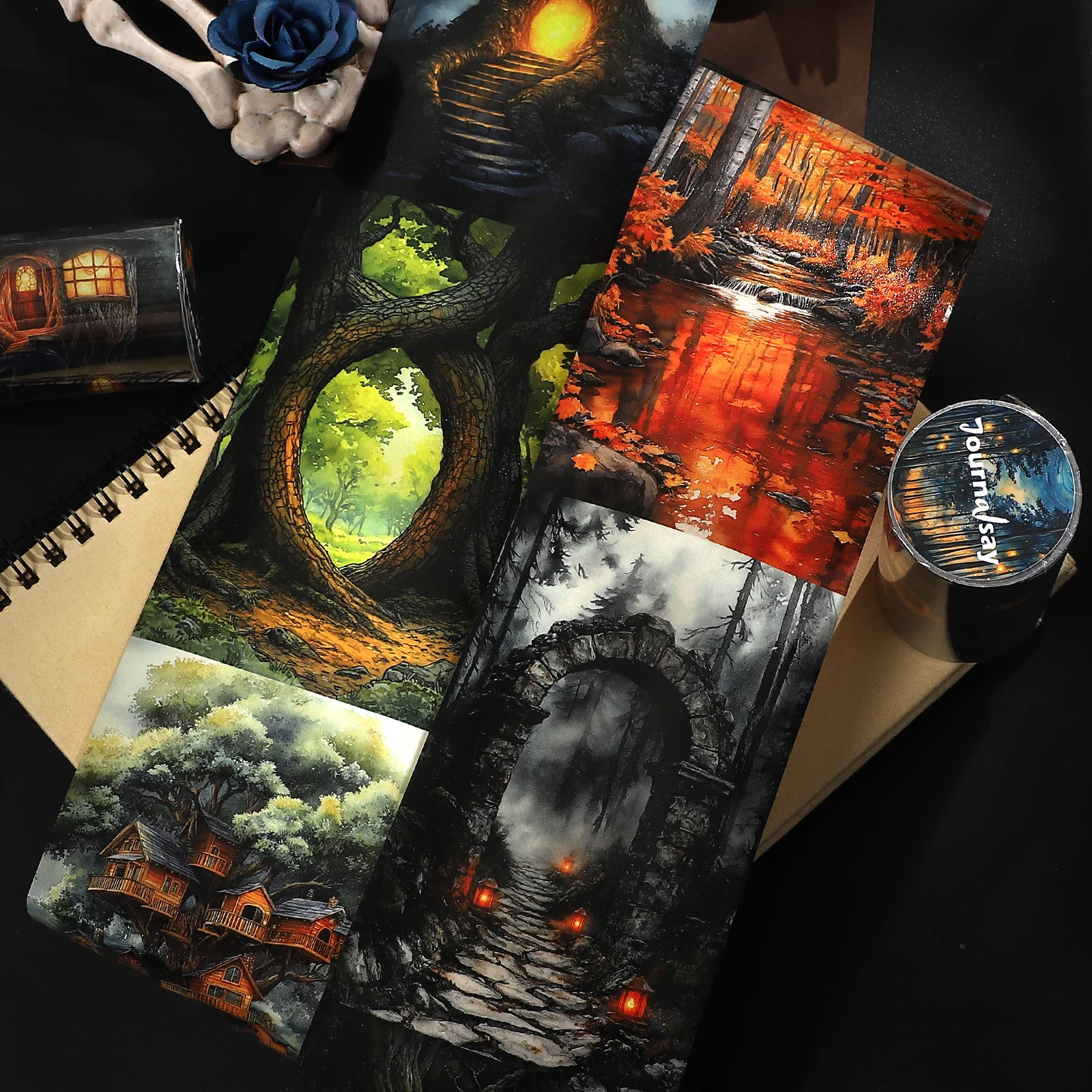 80mm*212cm Vintage Ancient Tree Forest Landscape Washi Tape Creative DIY Journal Material Collage Scrapbooking Stationery