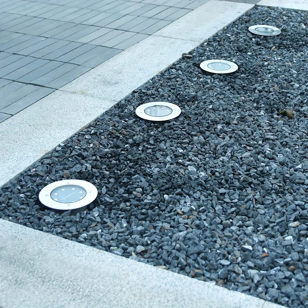 

Aluminum Tempered Glass Solar Ground Lights Solar Powered Pathway Light Waterproof Outdoor Lamp for Garden Walkway Backyard 4PC