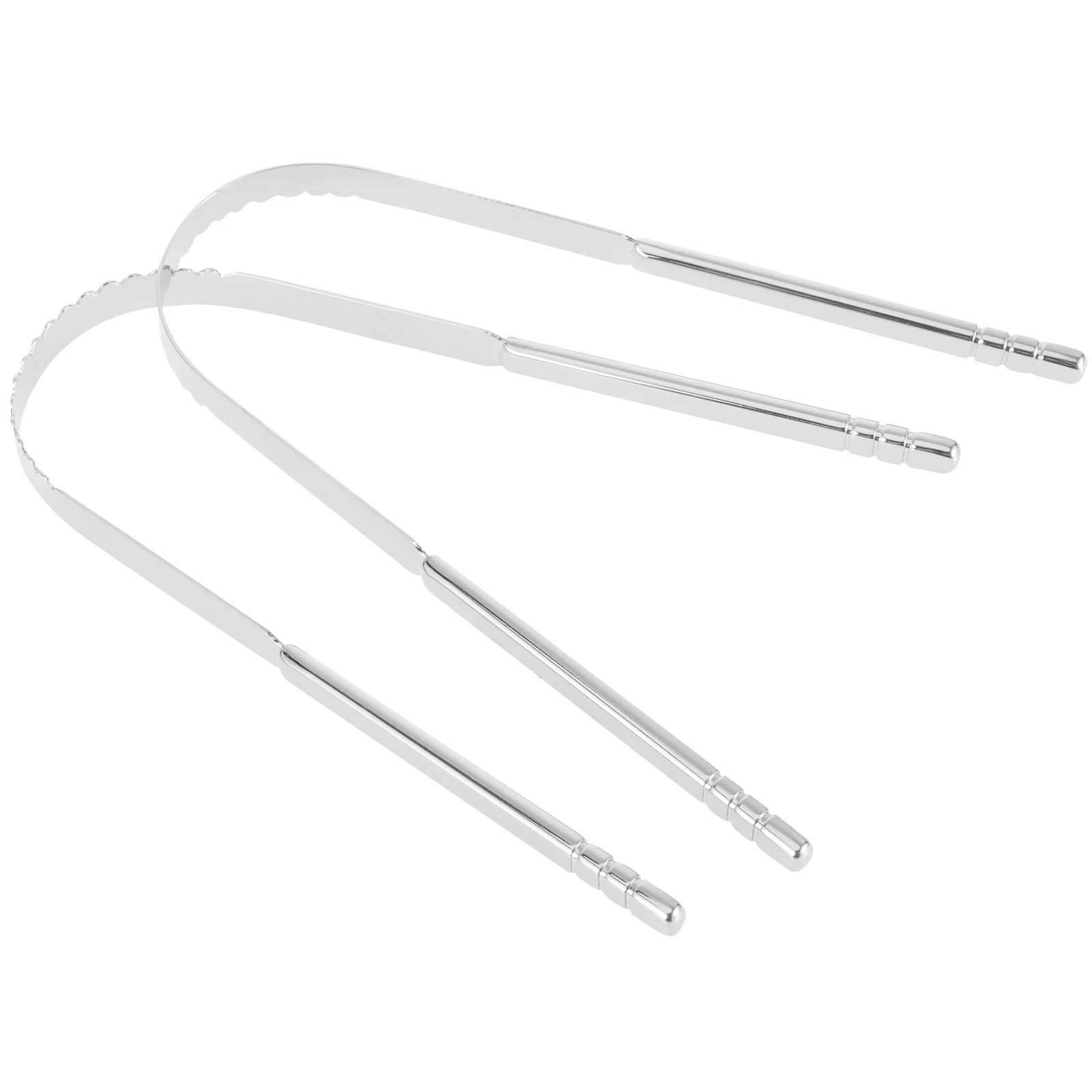 

2Pcs Tongue Metal Cleaners Care Supplies Portable Household Tools Breath Freshening Tongue Cleaners Stainless Steel 304