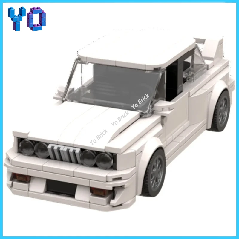 Retro Compact Sports Coupe Building Blocks, 1980s Classic European Sports Car MOC Model, DIY Desktop Ornament