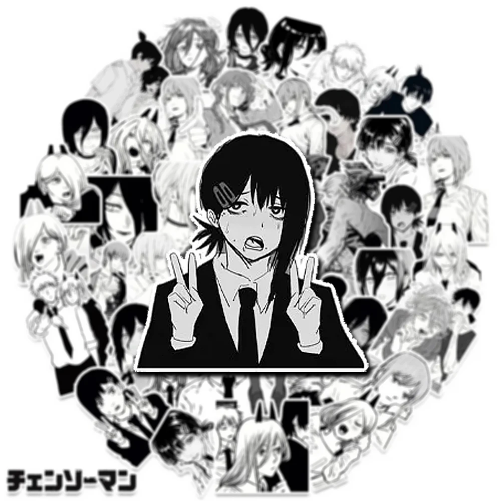

10/30/50/100pcs Japanese Anime Chainsaw Man Graffiti Stickers DIY Skateboard Phone Diary Cool Cartoon PVC Sticker Decal Toy Gift