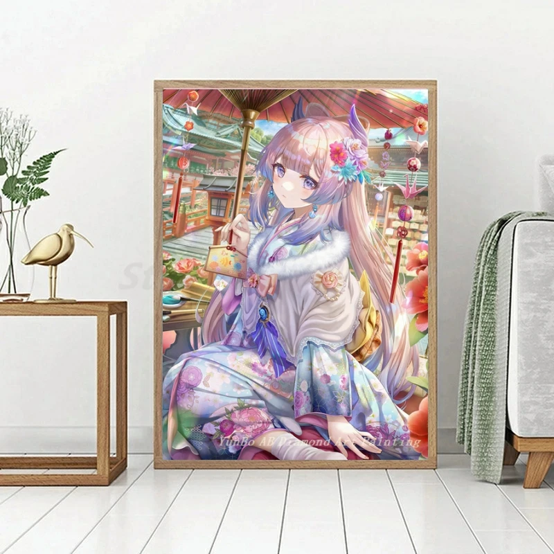 Genshin Impact Anime 5D DIY AB Drills Diamond Painting Video Game Embroidery Cross Stitch Wall Art Rhinestone Mosaic Home Decor