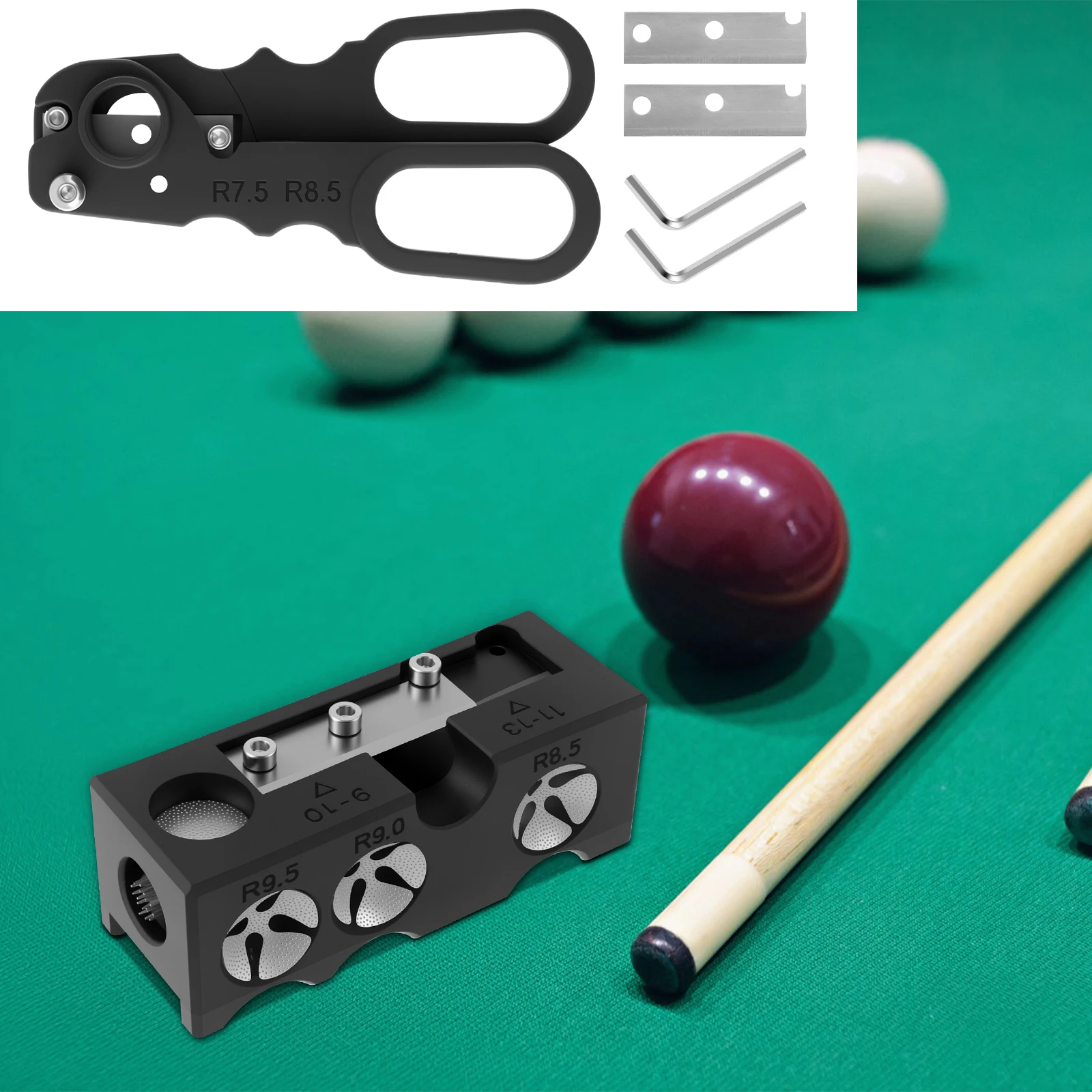 

Формирователь наконечников бильярдного кия 11 в 1, инструмент для ремонта наконечников бильярдного кия, легко заменяемый инструмент для ремонта наконечника бильярдного кия, простой в использовании инструмент для ремонта бильярдного кия