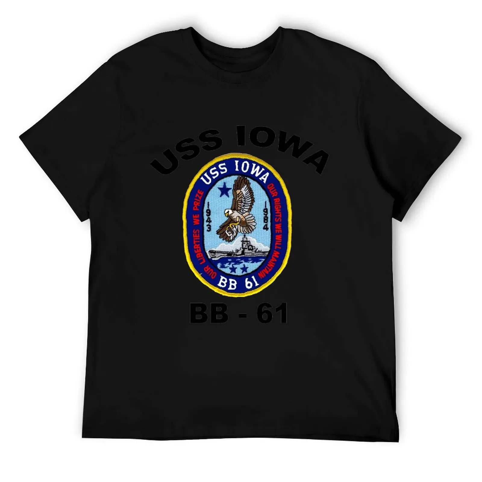 

USS Iowa (BB-61) Crest T-Shirt mens graphic t shirts t shirt man plain t shirt man luxury T-Shirt
