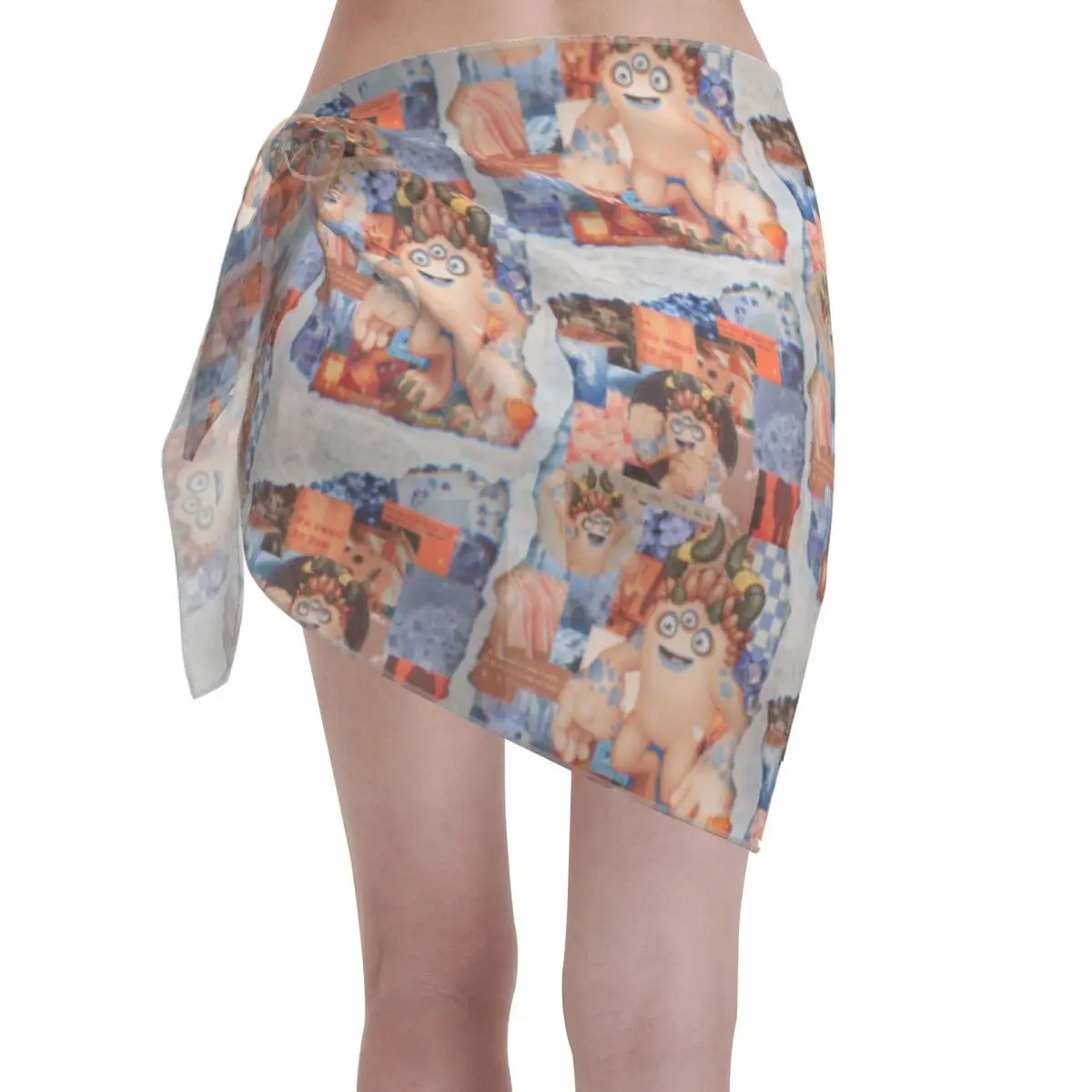 Custom For Swimwear My Singing Monsters Games Women Short Sarongs Beach Wrap Women Beach Bikini Wrap Sarongs Swimsuit Cover up