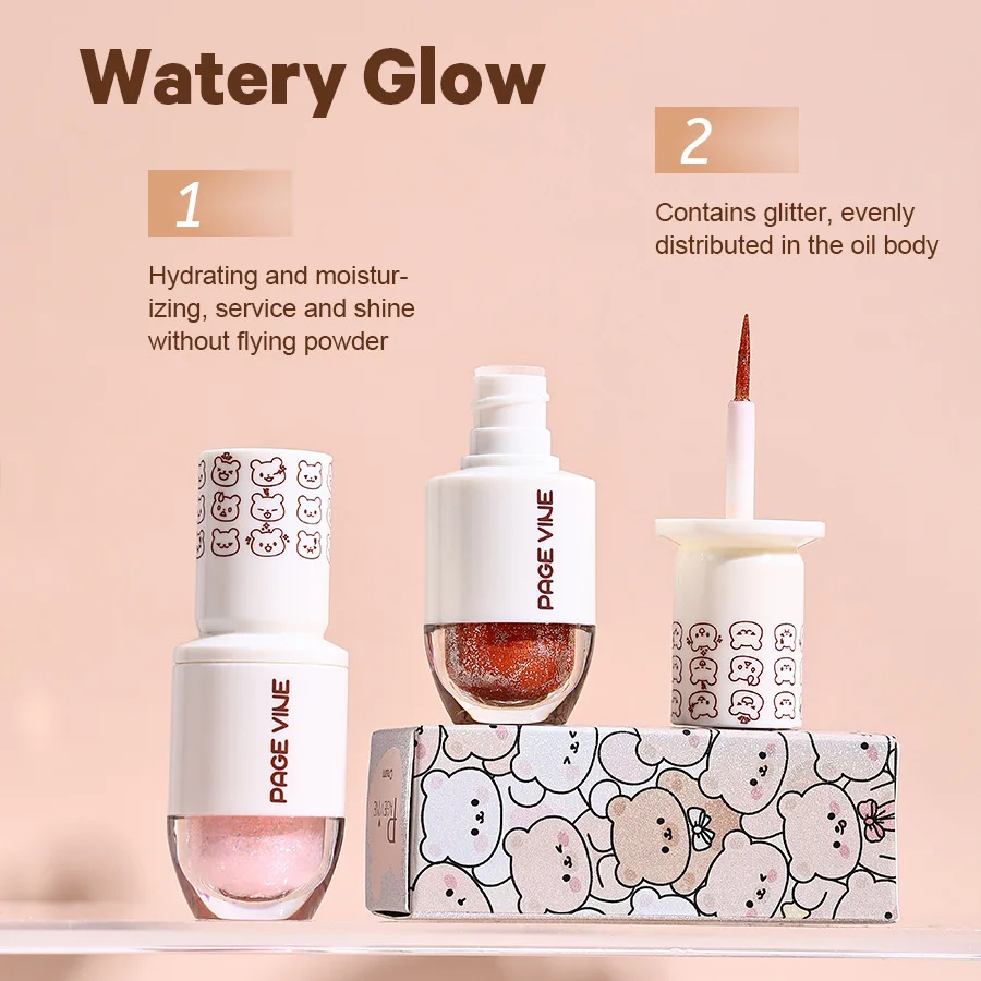 リキッドアイシャドウ リキッドファインシマー ハイライトアイシャドウ パールグリッター付き 防水 ポータブル 繊細な女性のアイメイク