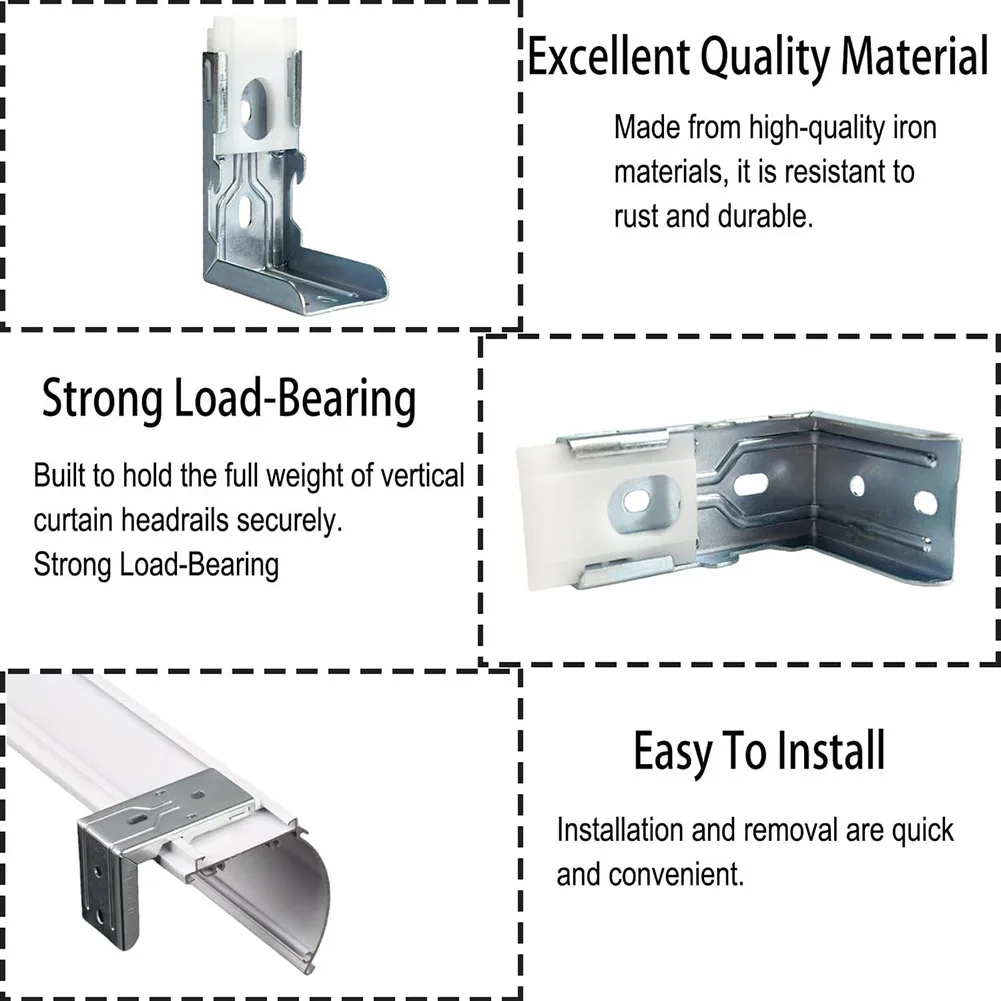 4 Pcs L Shape Curtain Brackets For 38mm Blinds And Shades Easy Install Window Treatment Hardware Replacement Parts