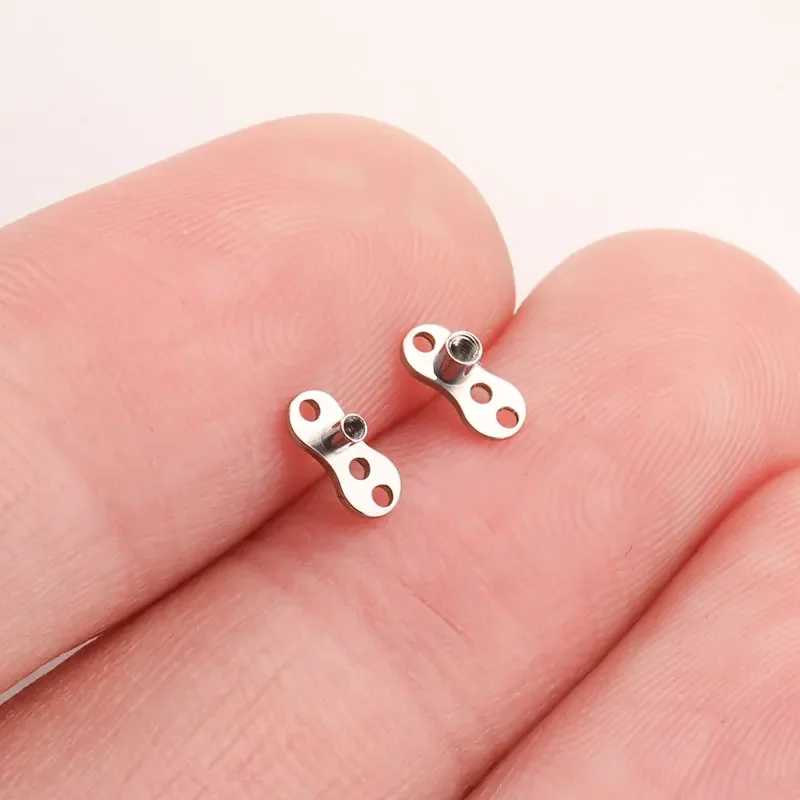 10pcs/1pcs ASTM F136 Titanium Dermal Anchor Piercing 16G 14G Microdermal Skin Diver Dermal Piercing Body Jewelry Wholesale Lots