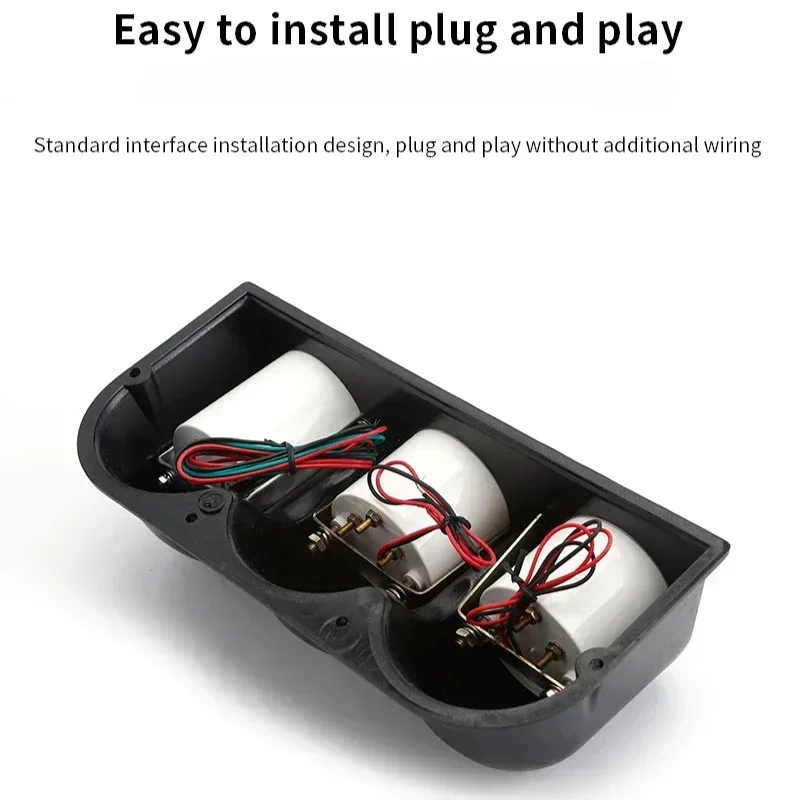 7 ألوان قابل للتعديل 52 مللي متر مقياس 3 في 1 مجموعة قياس الفولتميتر مقياس درجة حرارة الماء مقياس سرعة الدوران مقاييس عالية الجودة لشاحنات السيارات #4