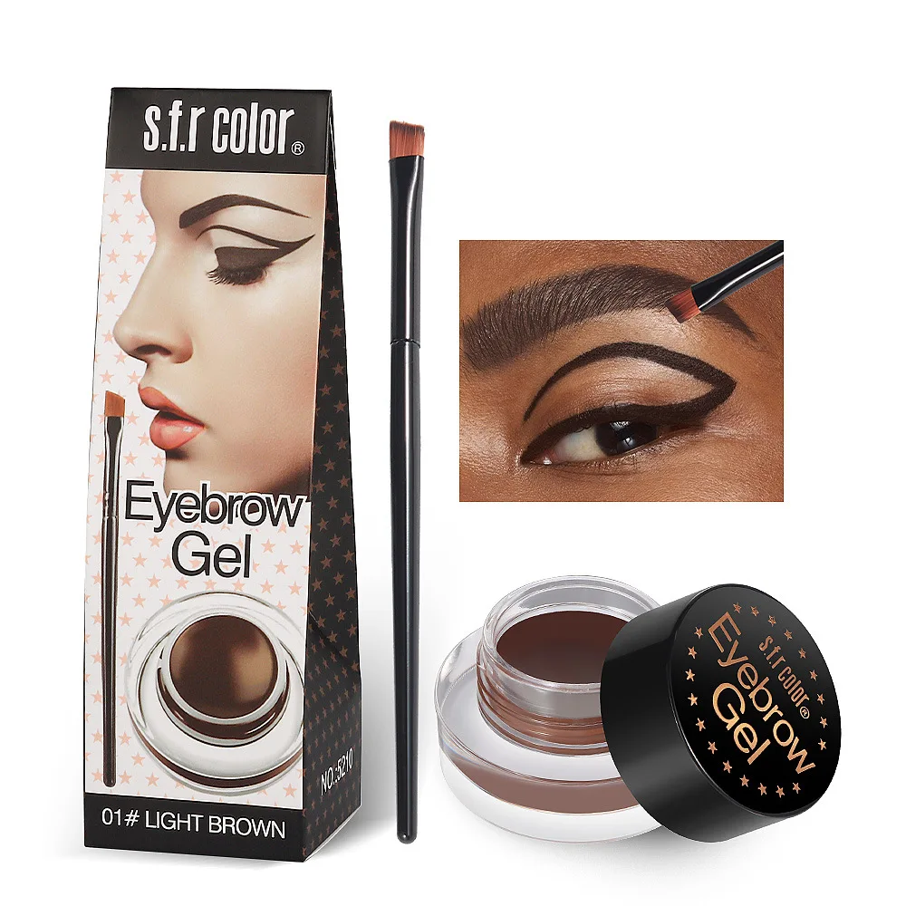 Krem do brwi 3color Wild Eyebrow Cream Matte Brown Black 3D Eyebrow Tint Waterproof Eyebrow Tattoo Makeup Pencil Brow Gel Wax 4g