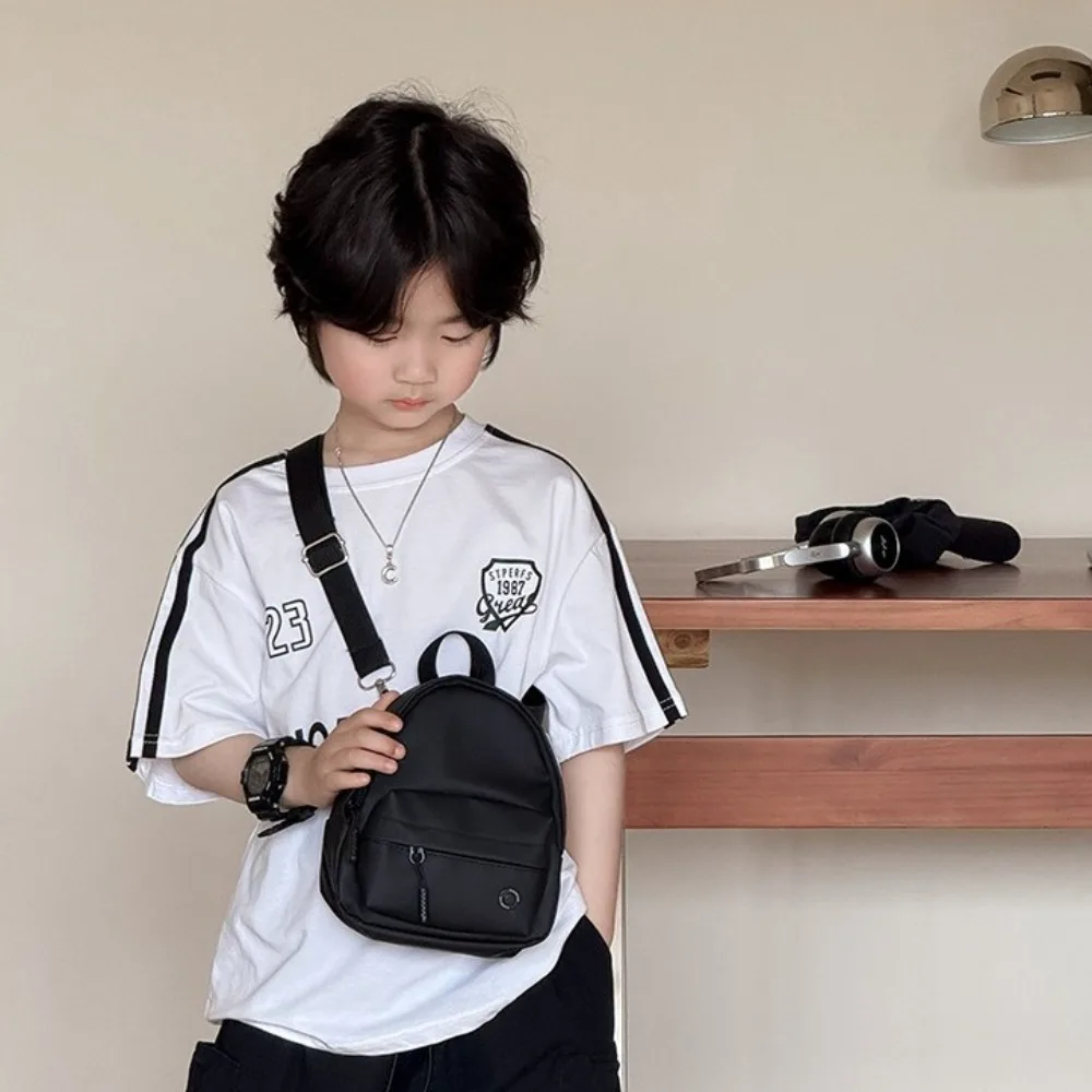 

Korean Style Children Shoulder Bag Multifunctional Lightweight Canvas Crossbody Bag Solid color Coin Purse Travel Bag Boys
