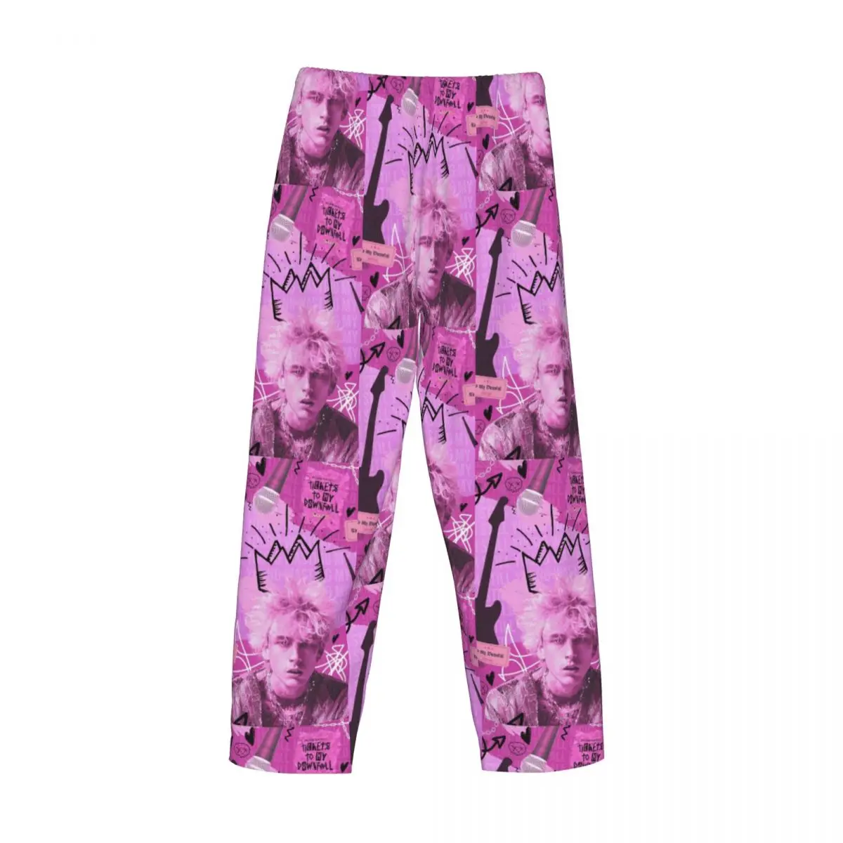 مخصص مغني الراب MGK M-Machine Gun K-Kelly بنطلون بيجاما للرجال ملابس خاصة صالة النوم قيعان تمتد مع جيوب