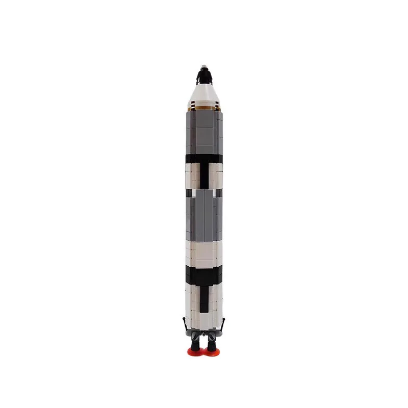 Retro Multi Stage Space Rocket Building Blocks Assembly Aerospace Vehicle Model Bricks Toy Ornament Gift For Hobbyists