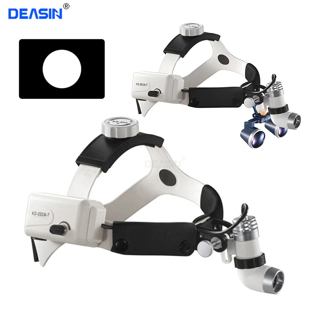 

DEASIN Dental 3W LED 2.5X/3.5X Head Wearing Binocular Magnifier white Medical Oral Headlight Angle Adjustable