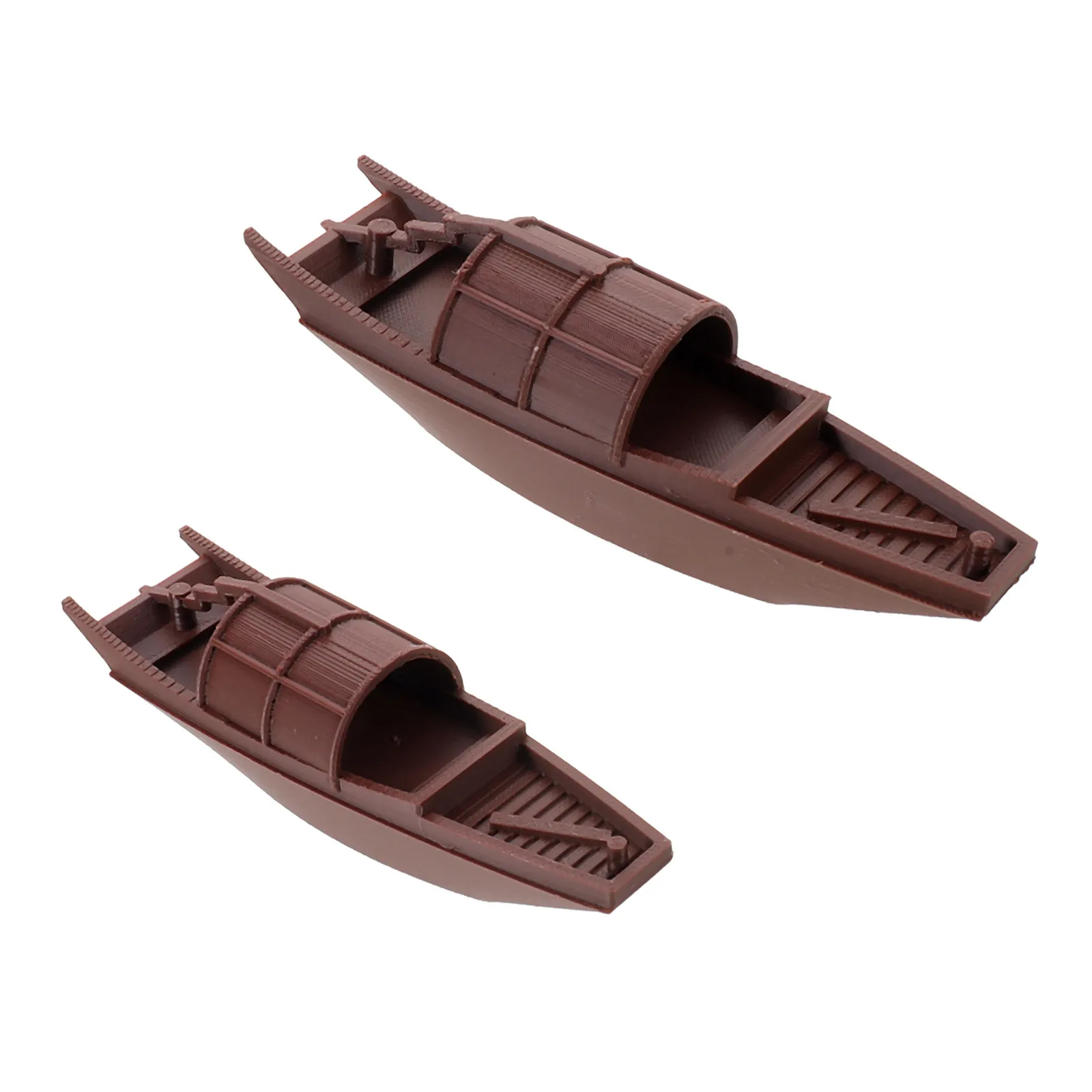 2Pcs Mini Resin Wupeng Boat Ornament Asian River Decor Zen Desk Shelf Display Cultural Home Office Decoration