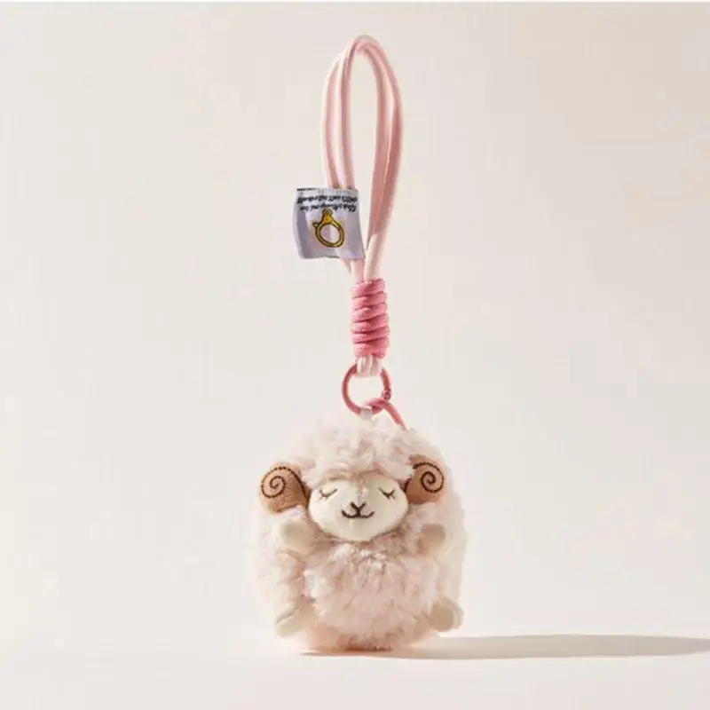 Cute Sheep Stuffed Plush Pendant Mini Soft Fluffy Lamb Doll Backpack Keychain Decor for Girls Birthday Surprise
