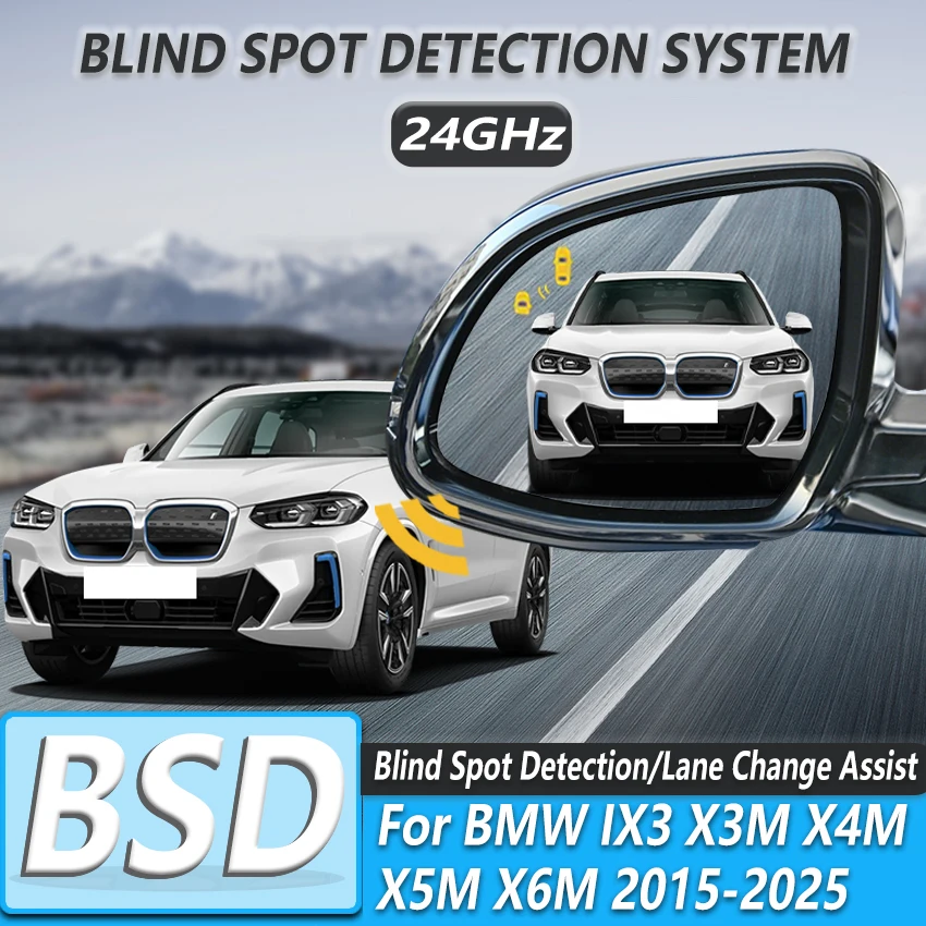 Car 24GHZ Radar Change Lane Aided Alarm Sensor Blind Spot Monitoring System BSD BSA BSM For BMW IX3 X3M X4M X5M X6M 2015-2025