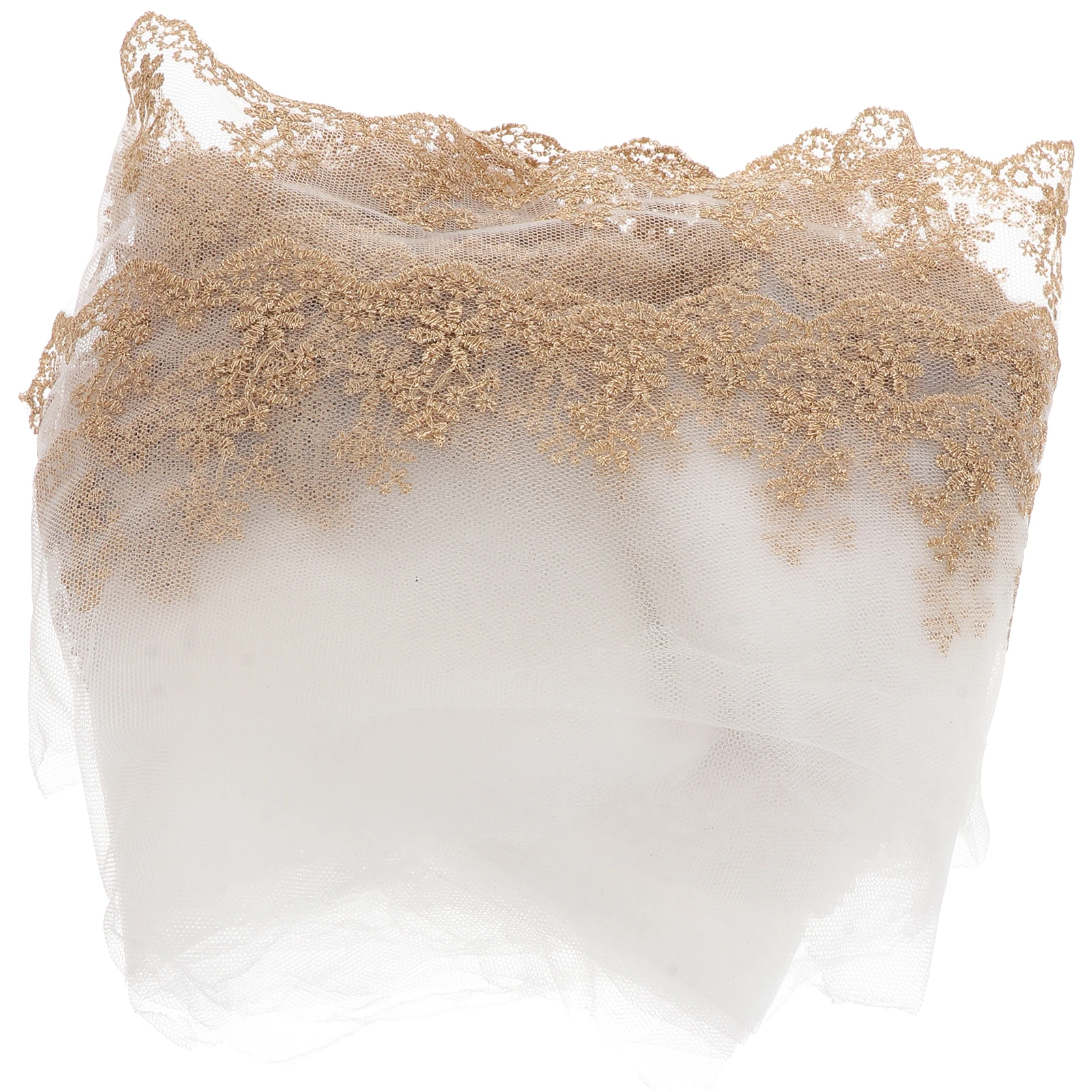 

Golden Metallic Trim for Diy Craft Lace DIY Sewing Craft Wide Applique Bride Flower Pattern Edge Decoration Fabric