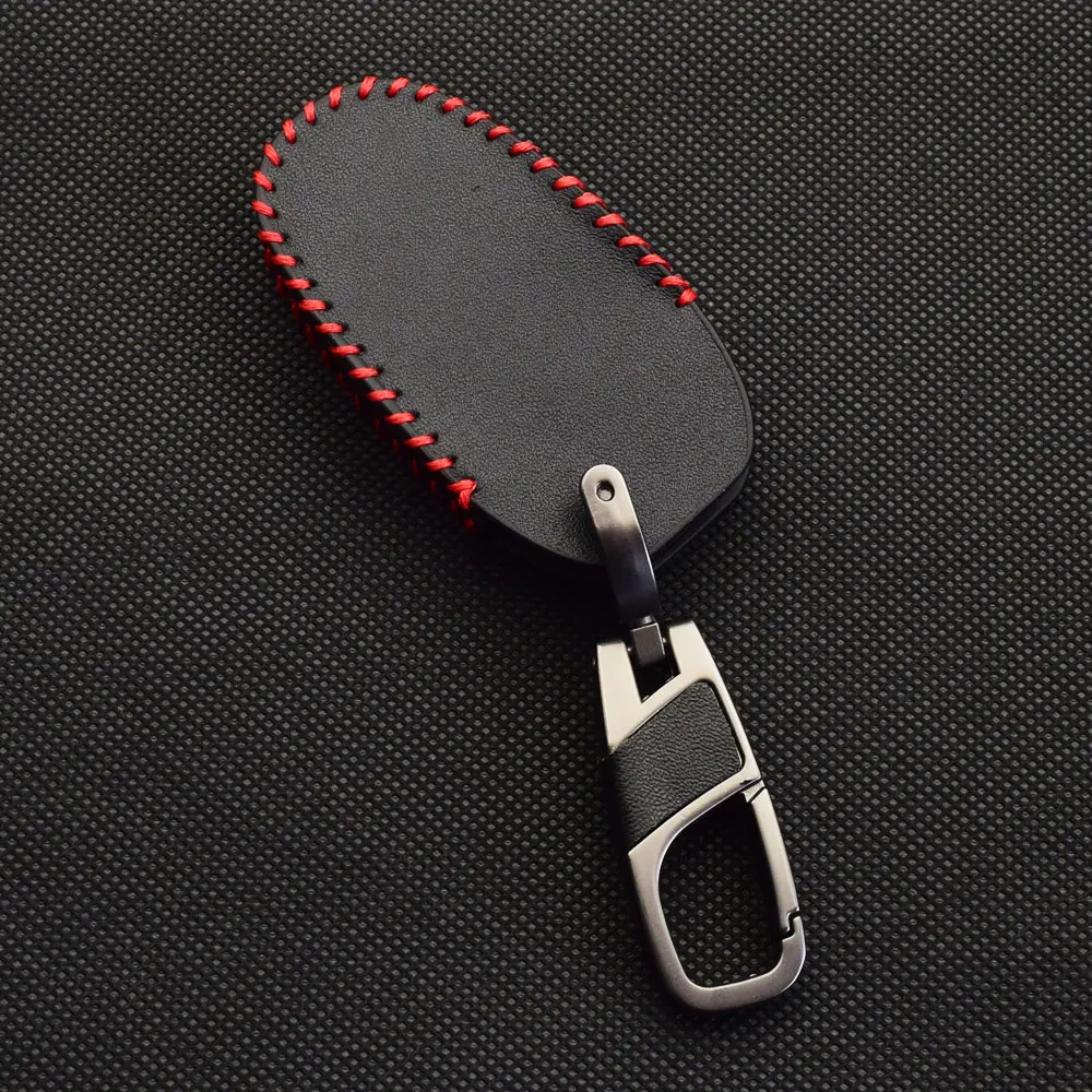 Leather Car Key Case Smart Remote Protector Cover Keychain For Peugeot 5008 208 308 508 2008 3008 Rifter Citroen C4 DS DS4 DS5