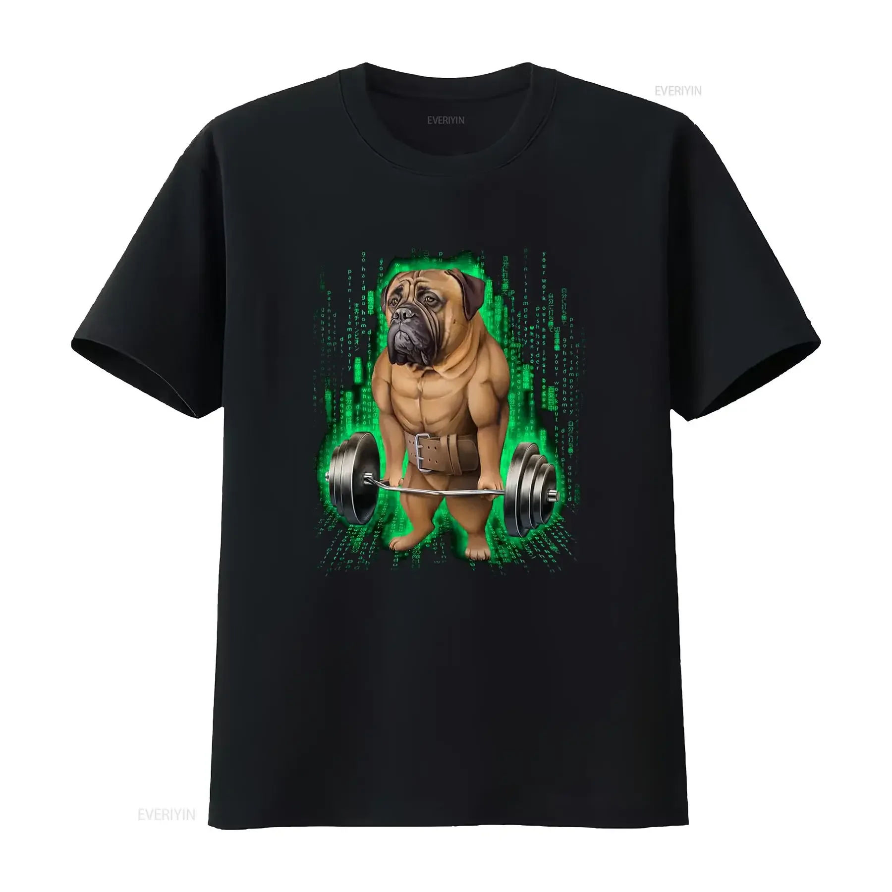 Bullmastiff Dog Muscle Training with Barbell Shrug Bar in Cyber Gym  Youth T Shirt PrintStarT vintage Washed designer clothes