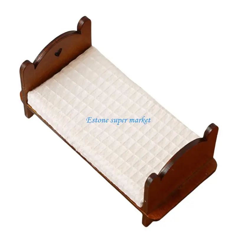 

090B Doll House Single Bed Model Furniture Model Accessories Teenager Girls for 1:12 Dollhouses Living Room Decorations