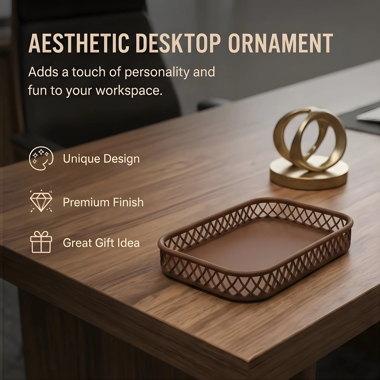Nordic Lattice Desktop Storage Tray Minimalist Cosmetic Organizer Basket Entryway Key Catchall Plate Office Desk Accessories
