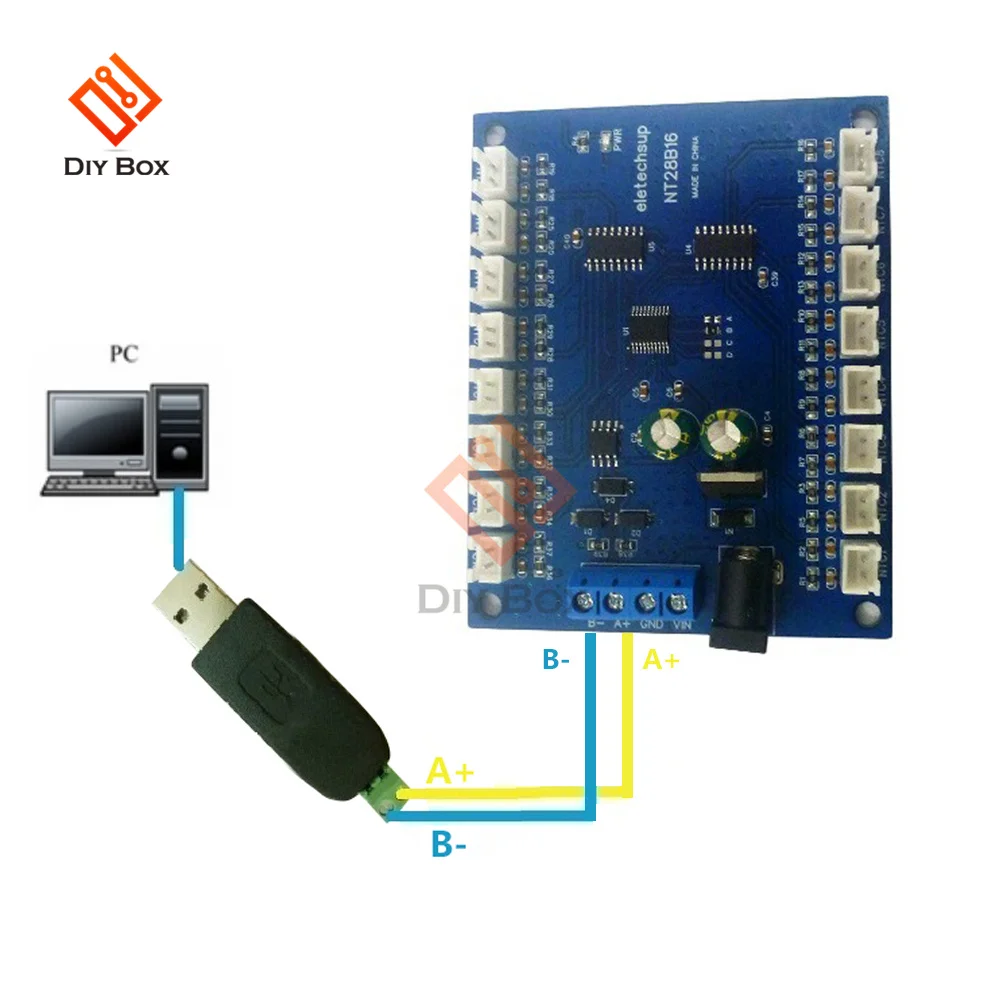 16Ch RS485 Temperature Collector Modbus RTU Paperless Recorder 10K/20K/50K/100K B3950 NTC Sensor NT28B16