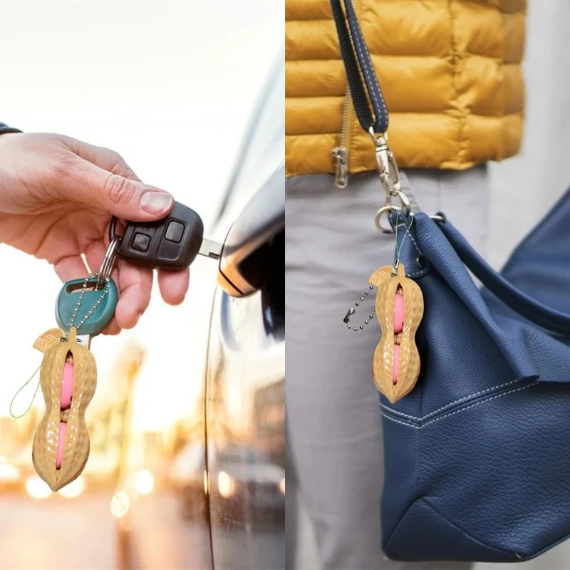 2 قطعة قرصة الفول السوداني الإبداعية سعيد الكبار ضغط الفول تنفيس الإغاثة اللعب محاكاة الفول السوداني المفاتيح ظهره قلادة لعبة أطفال