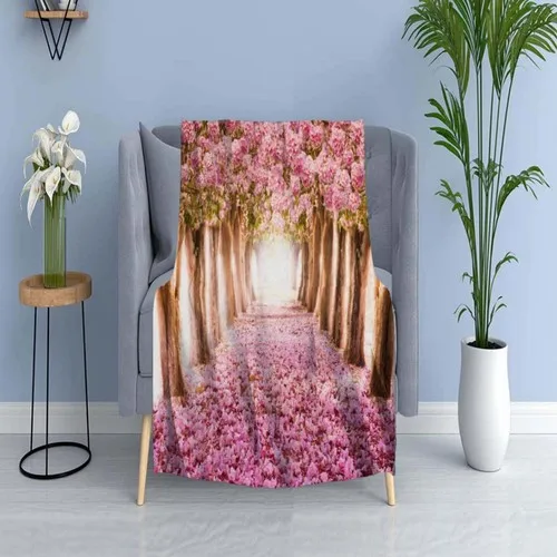 Else Carpet Else Pink Trees Love Way Wellsoft Patterned 3D Tv Blankets