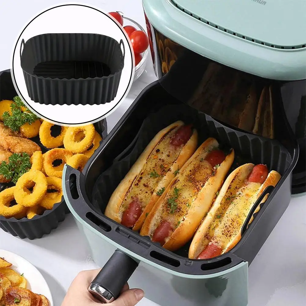 

Air Fryer Baking Pan Square Silicone Mat Non Stick Oven Tray Heat Resistant Cooking Pad For Microwave Grill Kitchen Accessories