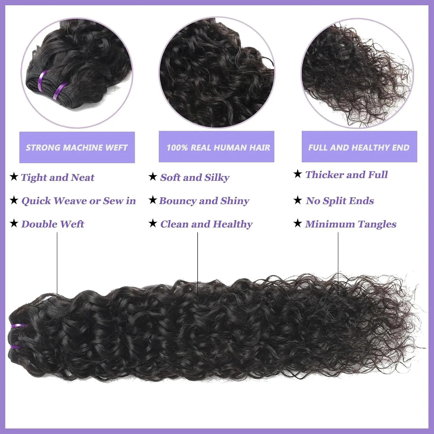 11A الصف حزم الشعر البيروفي 100% شعر بشري حقيقي نسيج مموج رطب 8-26 بوصة مناسبة أي لون البشرة النساء الاستخدام اليومي جمع