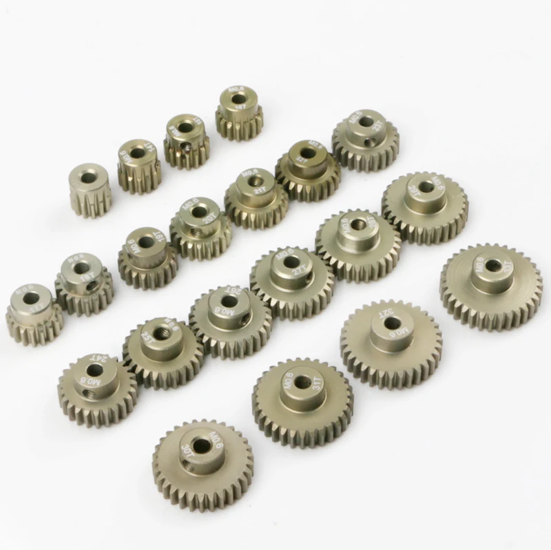 M06 mold 3.175 mm 13T 15T 17T 18T 20T 22T 24T 28T 30T 33T aluminum alloy pinion motor gears are used in the 110RC model