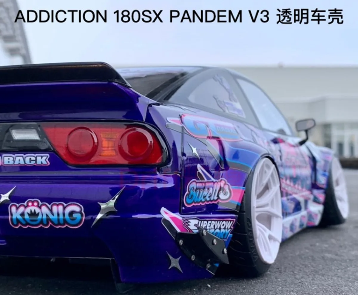 AD-HB9 Addiction Nissan 180SX PANDEM v 31/10RC Drift Wide Clear Body