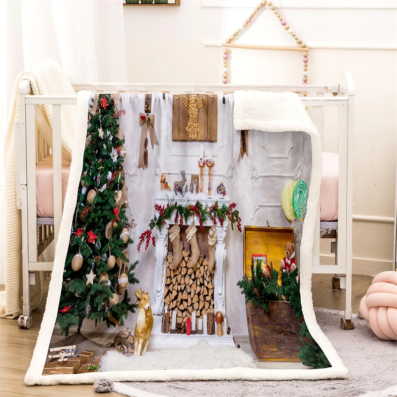 

Christmas Winter Home Blanket Thick Warm Winter Bed Blankets Office Nap Shawl Sofa Cover Fluffy Bedspread On The Bed