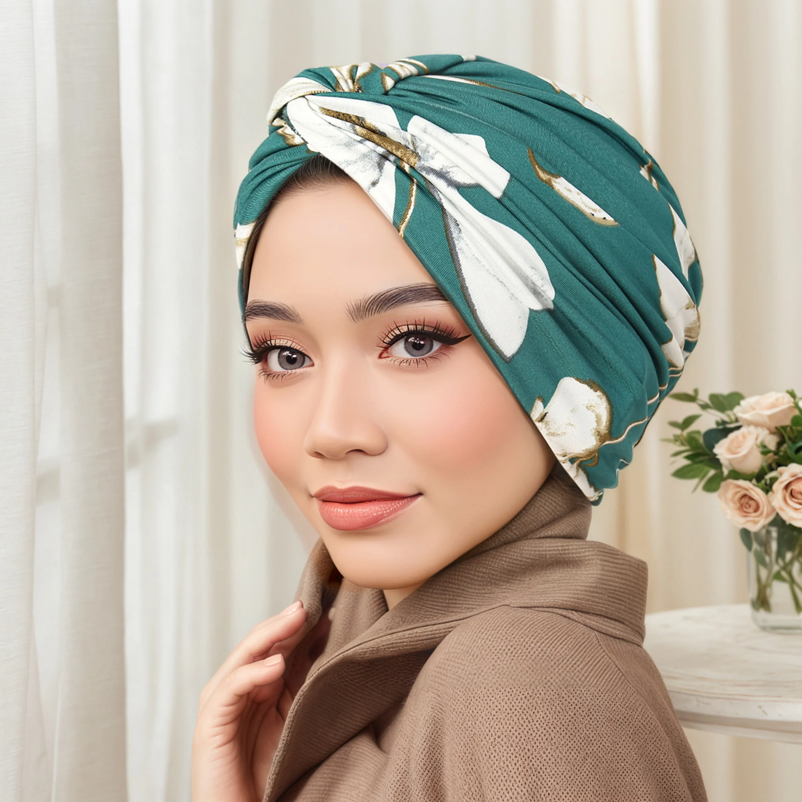 

Кепка нижнего платка Мусульманский платок Шляпа Платок с принтом Шляпа с цветочным принтом Универсальная индийская шляпа Несколько цветов