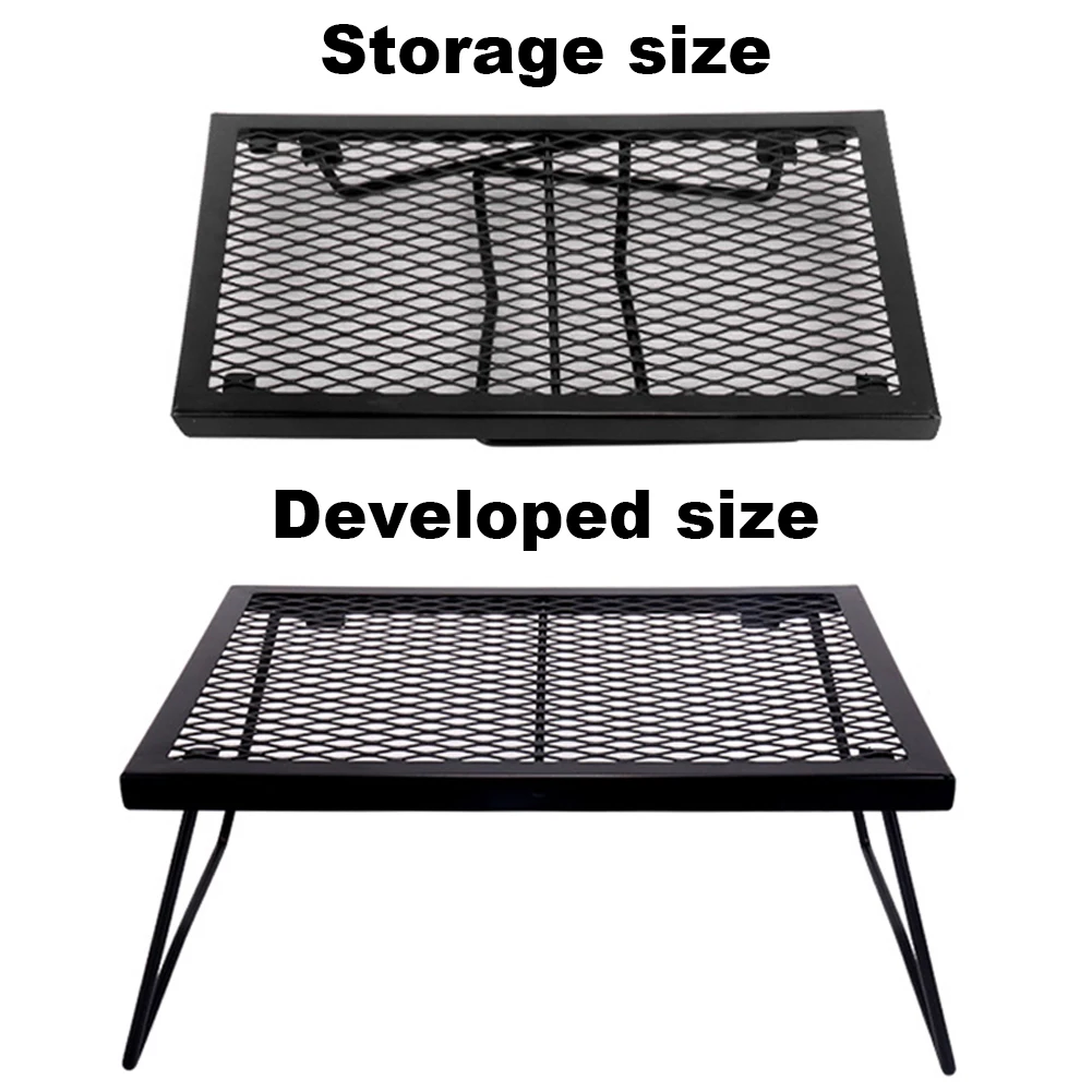 

Folding Campfire Grill Grate Over Fire Camp Grill Heavy Duty Camp Fire Cooking Rack for Outdoor Camping Cooking Fire Pit